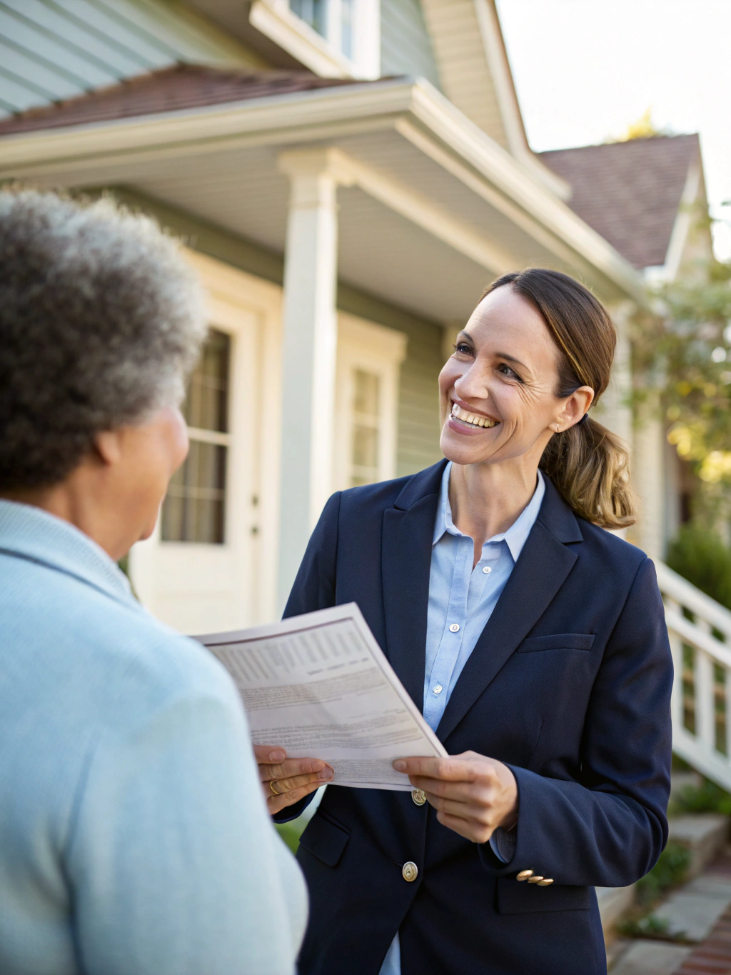 Consultant discussing property investment strategy